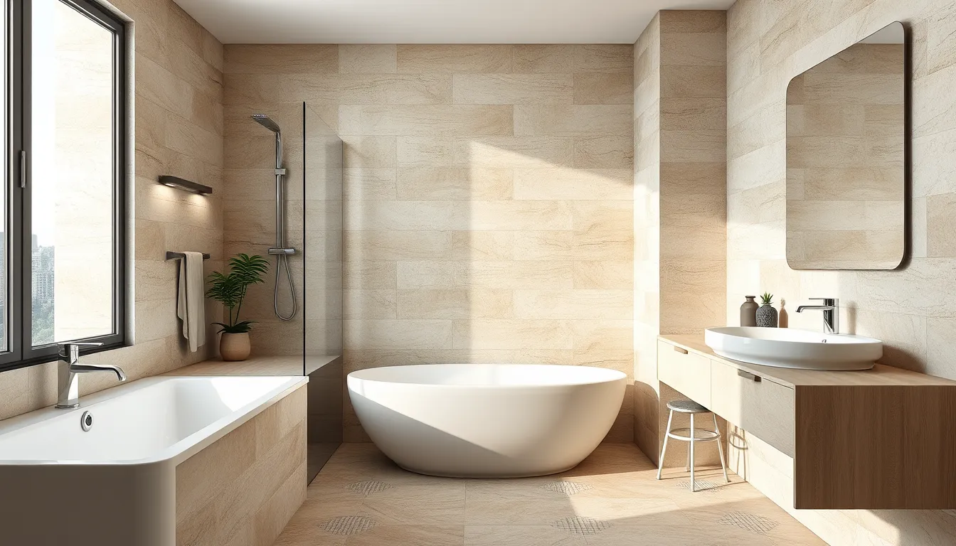 Pose de carrelage à Draguignan, salle de bains moderne avec carrelage haut de gamme