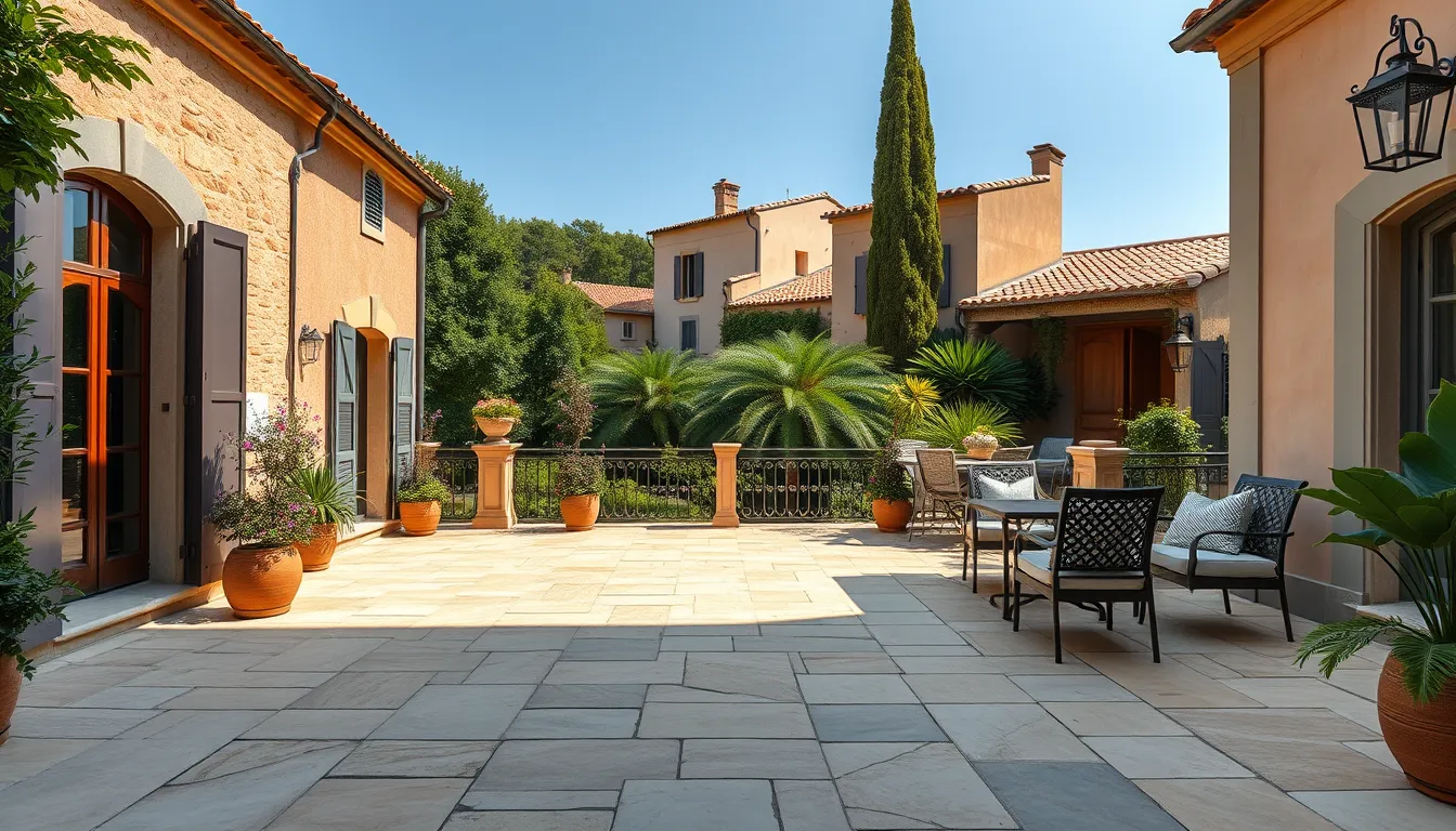 Terrasse en pierre naturelle à Draguignan, aménagement élégant