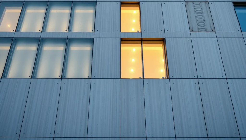 Façade moderne en béton transparent mettant en valeur sa translucidité