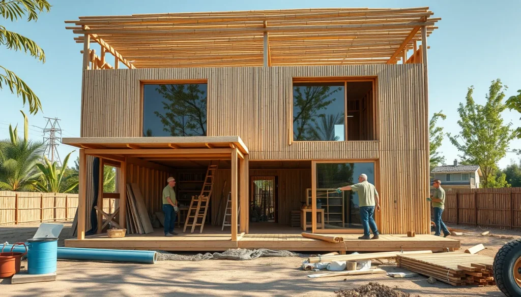 Structure modulaire en bambou, durable et écologique.