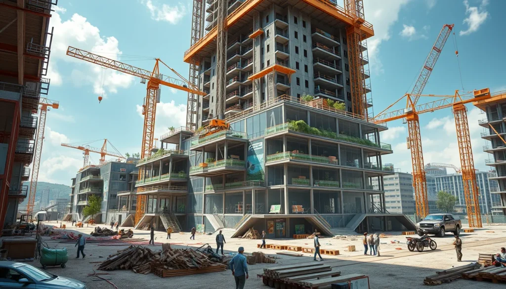 Illustration de l'impression 4D dans la construction de bâtiments modernes