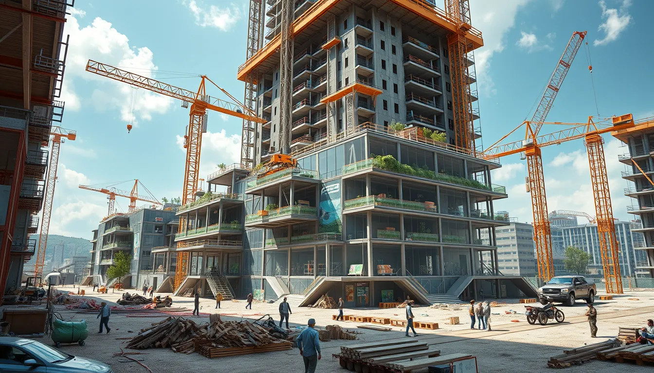 Illustration de l'impression 4D dans la construction de bâtiments modernes