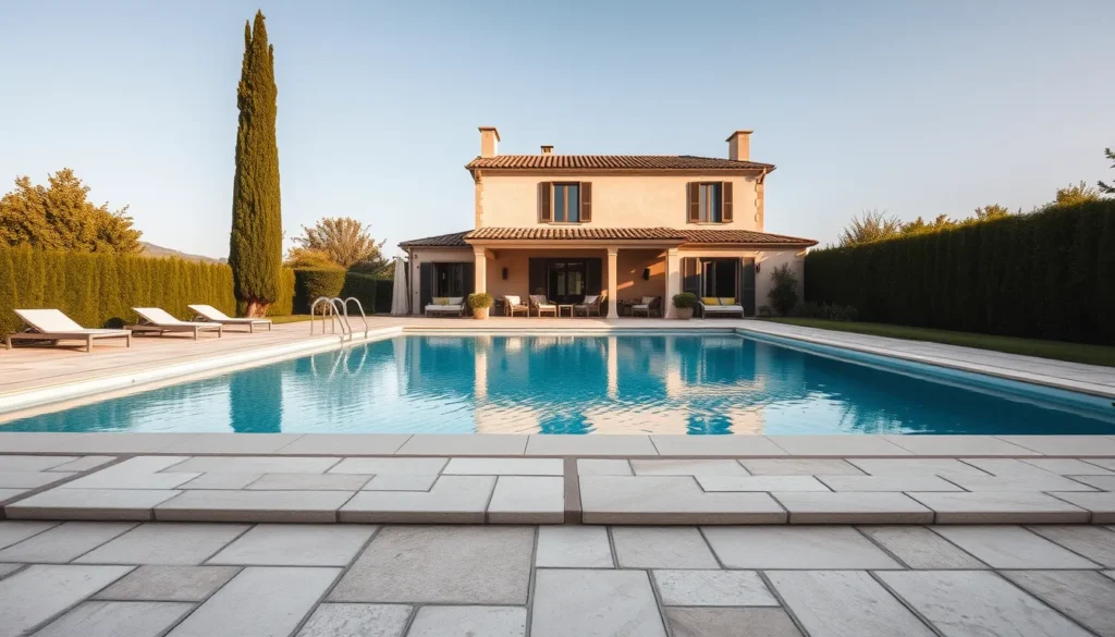 Rénovation de piscine et terrasse en pierre à Cogolin