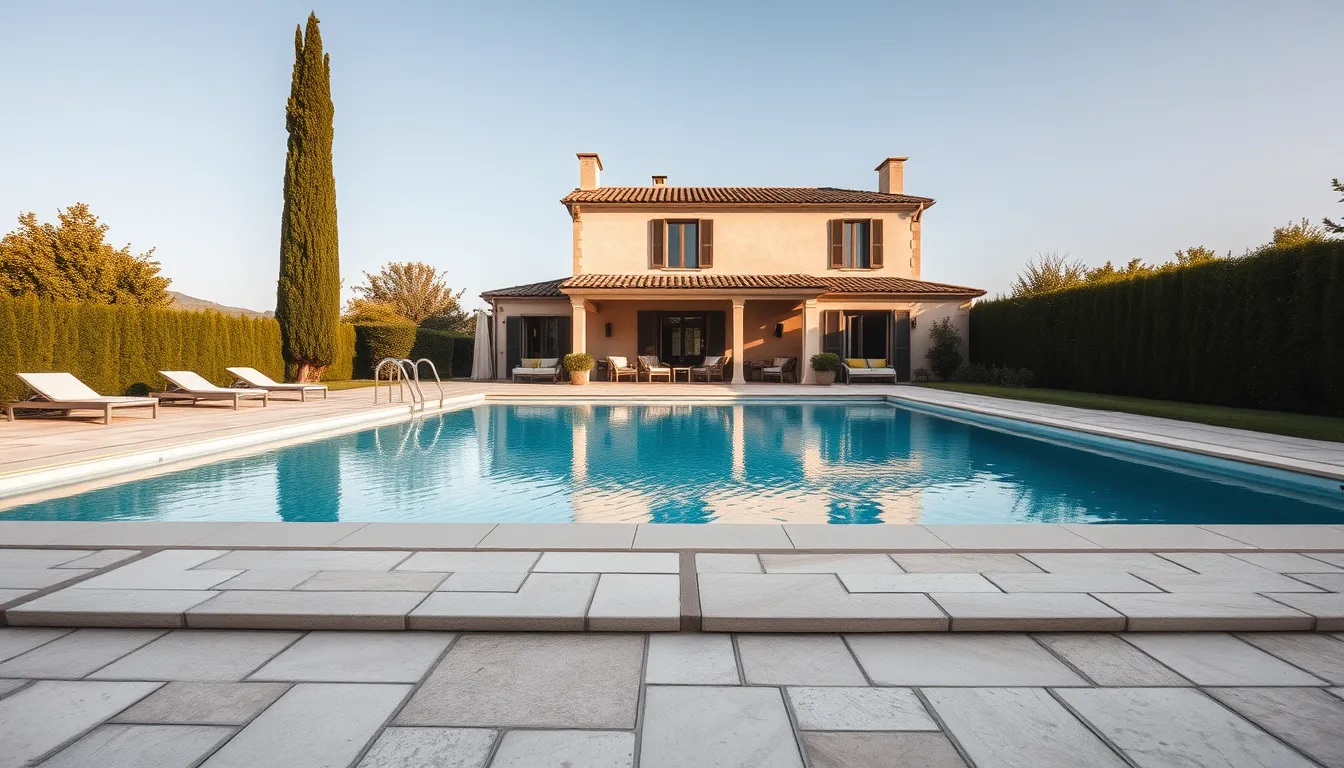 Rénovation de piscine et terrasse en pierre à Cogolin