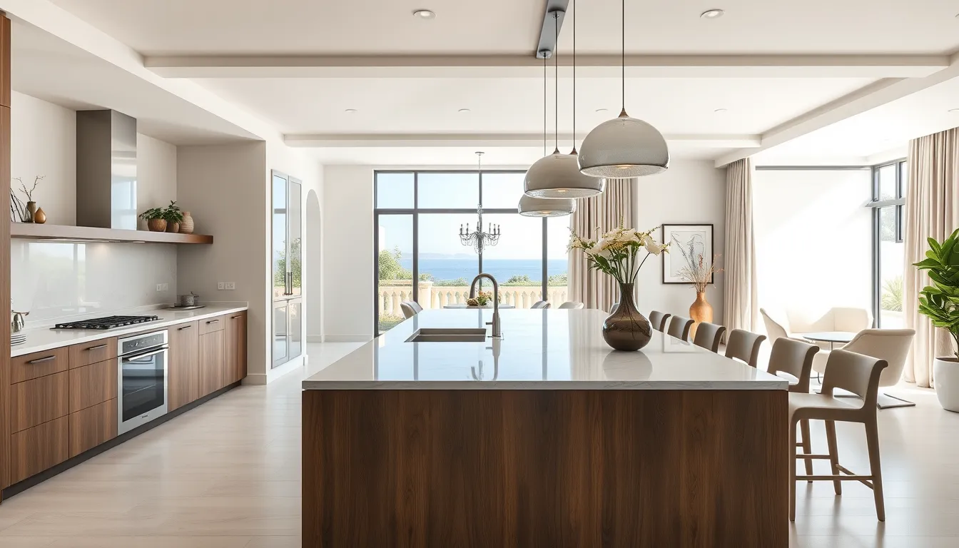 Cuisine ouverte moderne à Toulon avec vue et lumière naturelle