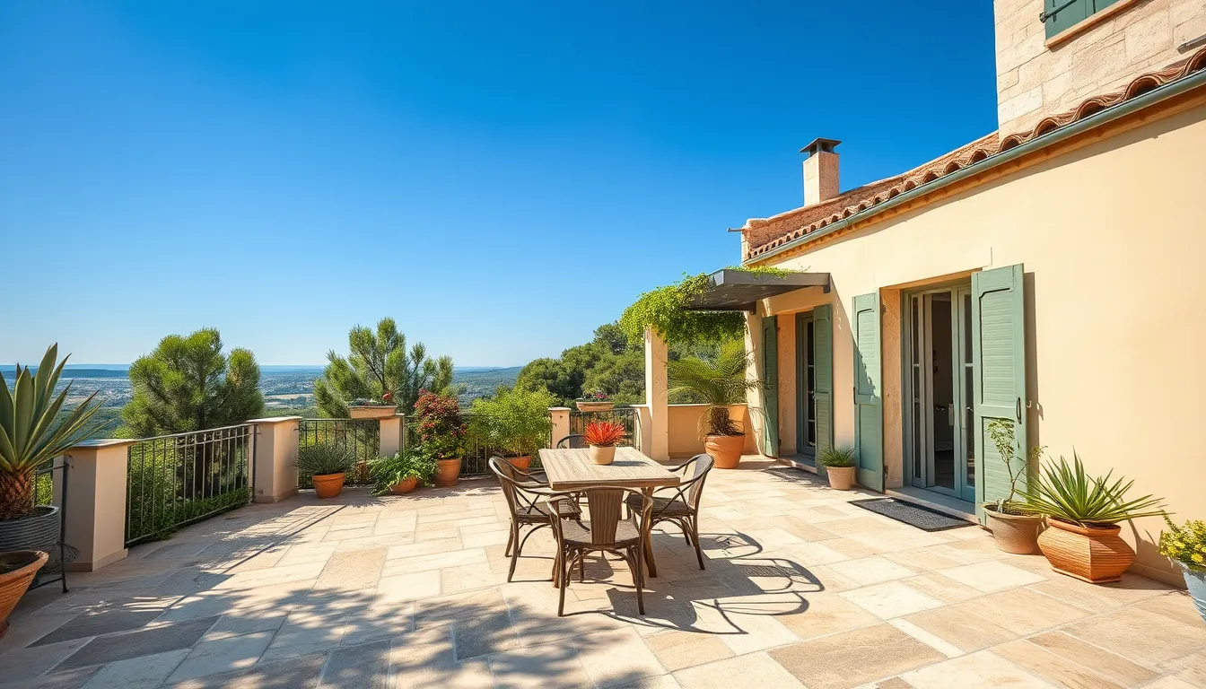 Terrasse en pierre naturelle à Draguignan